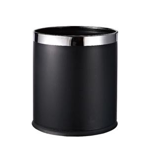 Papelera redonda decorativa Cubo de basura pequeño de plástico negro - Product Image 6