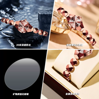 Jam tangan kuarsa tahan air untuk wanita, arloji elegan bahan baja Tungsten dengan desain gelang elegan, jam tangan elegan untuk wanita