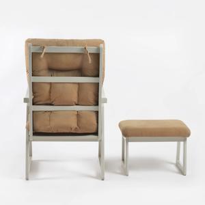 Silla de escritorio de oficina en casa de estilo moderno, silla de estudio de madera reclinable perezosa con taburete para juegos de dormitorio y asiento trasero - Product Image 6
