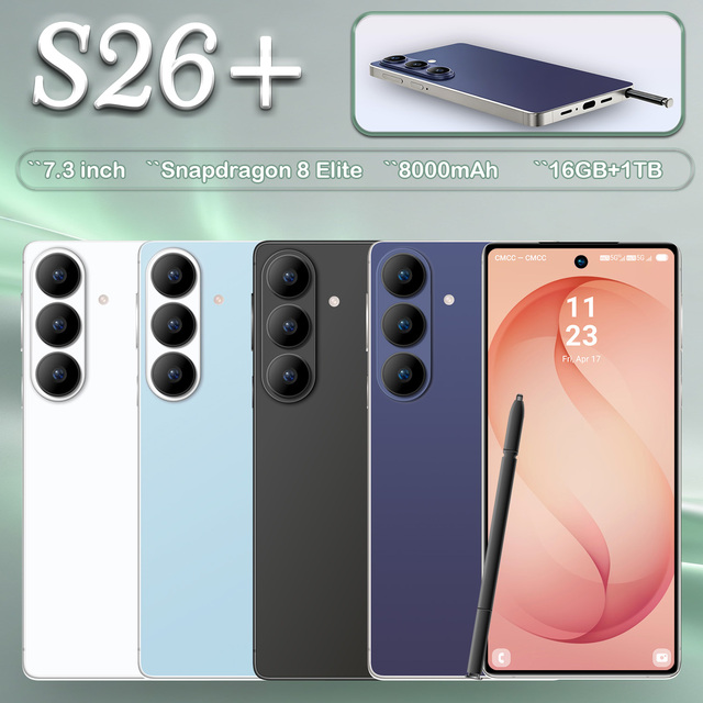2026 Hot Sale S26+ Android Smartphone Real 4G Network 8000mAh Battery Multi-Language