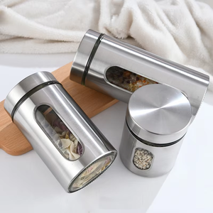 Conjunto de Recipientes de Armazenamento de Alimentos em Aço Inoxidável MIXWARES - Recipientes Herméticos com Tampas para Chá, Café, Açúcar, Grãos e Despensa - Product Image 3