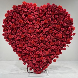 웨딩 파티 장식을위한 인공 제안 꽃 아치 배경 실크 장식 빨간 장미 하트 꽃 아치 - Product Image 5