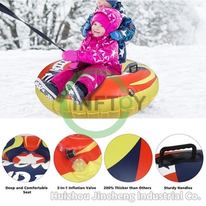 Tubo de nieve, trineo de nieve de 48 pulgadas con asa para deportes de invierno al aire libre, tubo de nieve inflable, trineo resistente para invierno, anillo de esquí - Product Image 3