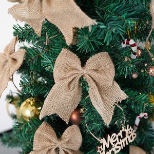 Fleurs en jute naturel faites à la main Nœud papillon Décoration d'arbre de Noël Cadeau <span class=keywords><strong>Ruban</strong></span> de jute Noeud papillon - Product Image 3