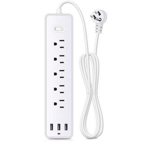 Prise d'extension de table 3 USB chargeur rapide parasurtenseur 5 prises américaines avec câble ca 1.2M multiprise bureau maison - Product Image 1