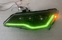 Phare de modification haut de gamme HD Civic 8ème génération FD2 pour les années 2005-2012, trois lentilles, avec couleurs rouge, vert, bleu