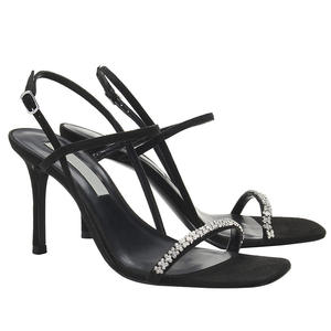 Fábrica al por mayor 2025 verano nuevo <span class=keywords><strong>Stiletto</strong></span> Cabeza Cuadrada mujeres negro Rhinestone Sandalias de tacón alto - Product Image 5