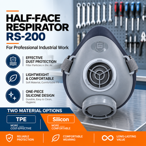 Mascarilla respiratoria reutilizable de media cara con filtros 2818, mascarilla antipolvo de silicona de grado alimenticio para pintura, limpieza, lijado y trabajos en madera - Product Image 2