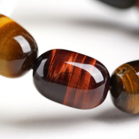 Gelang Batu Permata Premium 13*18mm Campuran Batu Mata Harimau Alami untuk Dekorasi & Pembuatan Perhiasan