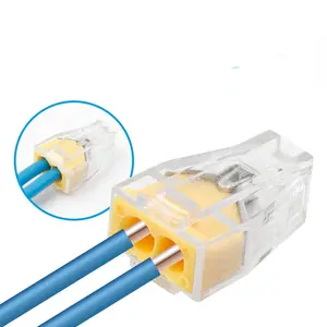 Conector de fio para caixas de junção, empurrador amarelo transparente 2.5, empurrador rápido, conector elétrico de placa terminal pcb