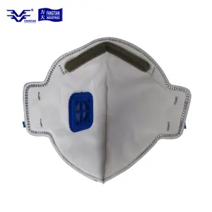 High Quality Active Carbon Filter Vertical Flat Folding Disposable CE Dust Face Mask With Breath Valve