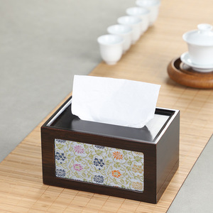 Caja de pañuelos de estilo chino, material de bambú, decorativa, independiente, para el hogar, hotel, restaurante - Product Image 2
