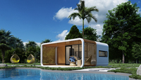 Prix bon marché Préfabriqué Luxe Fashion Garden Pod Maisons modulaires en conteneur Cabine Apple avec terrasse