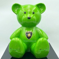 Ours en peluche moderne créatif en résine Sculpture seau à peinture haute qualité décoration de la maison personnage de dessin animé Pop Art Statues de luxe