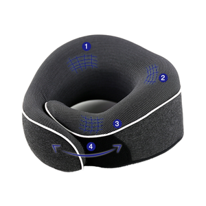 Oreiller de voyage <span class=keywords><strong>Saien</strong></span> Patent Reisekissen, lavable, en polyester/coton, mousse à mémoire de forme, en forme de U, portable, pour le bureau, la sieste, les voyages, avec soutien du cou - Product Image 4