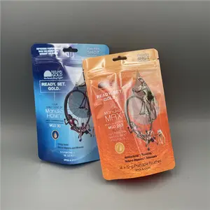 Custom Printed Heat Seal Plastic bag Manuka Honey Bag Self-sealing Standing Mylar Bag With Hanging Holes