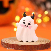 Figurines en résine fantômes mignons Ychonee, kit miniature d'Halloween, accessoires fantômes citrouille, décorations de table de fête