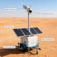 Tour de surveillance mobile solaire avec caméra CCTV 4G HD pour extérieur, idéale pour la construction et l'exploitation minière