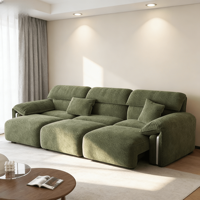 Canapé-lit trois places moderne de style designer avec fauteuil inclinable électrique à télécommande intelligente pour ensemble de salon