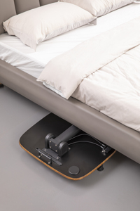 โต๊ะข้างเตียงไม้ปรับระดับได้ ดีไซน์ทันสมัย โครงอะลูมิเนียมอัลลอย+เหล็ก ยี่ห้อ Borito โต๊ะยกปรับระดับด้วยระบบลม ปรับเอียงได้ ใช้งานได้หลากหลาย - Product Image 3