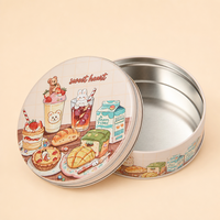 Boîte d'emballage alimentaire OEM en fer blanc pour gâteaux, boîte métallique hermétique dorée avec fenêtre de présentation, recyclable pour boulangerie, biscuits et bonbons