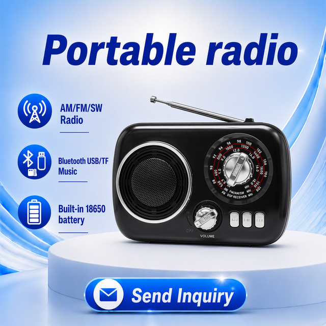 OEM Factory Type C Rechargeable AM FM Multi Band Retro Nostalgia Home Built in Speaker USB TF Music Player Custom Logo Radio