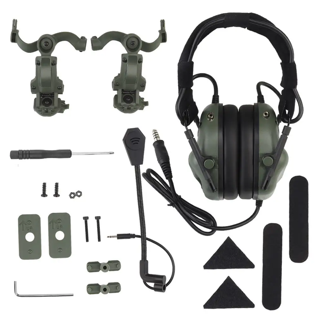 Custom Tactical Intercom Headset Set Outdoor Helmet Accessories Defense Microphone Dual Use Without Noise Reduction Headphones