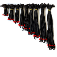 Extensions de dreadlocks 100 % cheveux humains vierges, faits à la main, texture naturelle, pour coiffure en salon et tressage professionnel