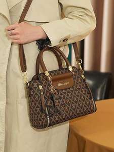 Sac à main bandoulière pour femme, élégant, unique, à imprimé floral, avec fermeture éclair, sac à main de bureau tendance - Product Image 5