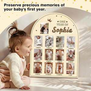 Marco de Fotos de Madera Personalizado con Forma de Oso para el Primer Cumpleaños, Decoración para Cuarto de Bebé, Regalo Personalizado para Niño o Niña - Product Image 4