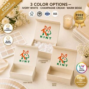 Caja de Regalo Magnética CRD con Grabado y Laminado Mate, Embalaje Rígido Reciclable con Forro de Esponja para Perfume de 50 ml, Blanco - Product Image 4
