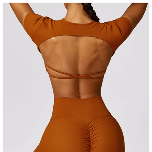 Vêtements pour femmes Tops Active Stretch Sport Shirt Gym Fitness Yoga Top à manches courtes - Product Image 1