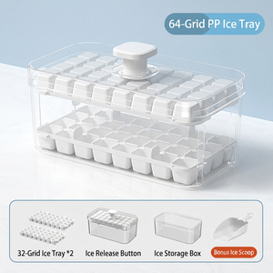 Bac à glaçons à ouverture facile avec bac de rangement, machine à glaçons de grande capacité (32-96 cubes) de qualité alimentaire avec couvercle et pelle pour bar à domicile - Product Image 5