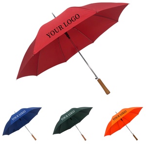 OVIDA Custom 23inch Straight Umbrella Wooden Handle Semi-automatic Golf Umbrella Large Size