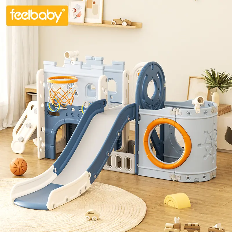 Bateau pirate enfants maison aire de jeux bébé jouet en plastique tout-petits toboggan pour enfants jouer clôture intérieure playhouse équipement de salle de jeux