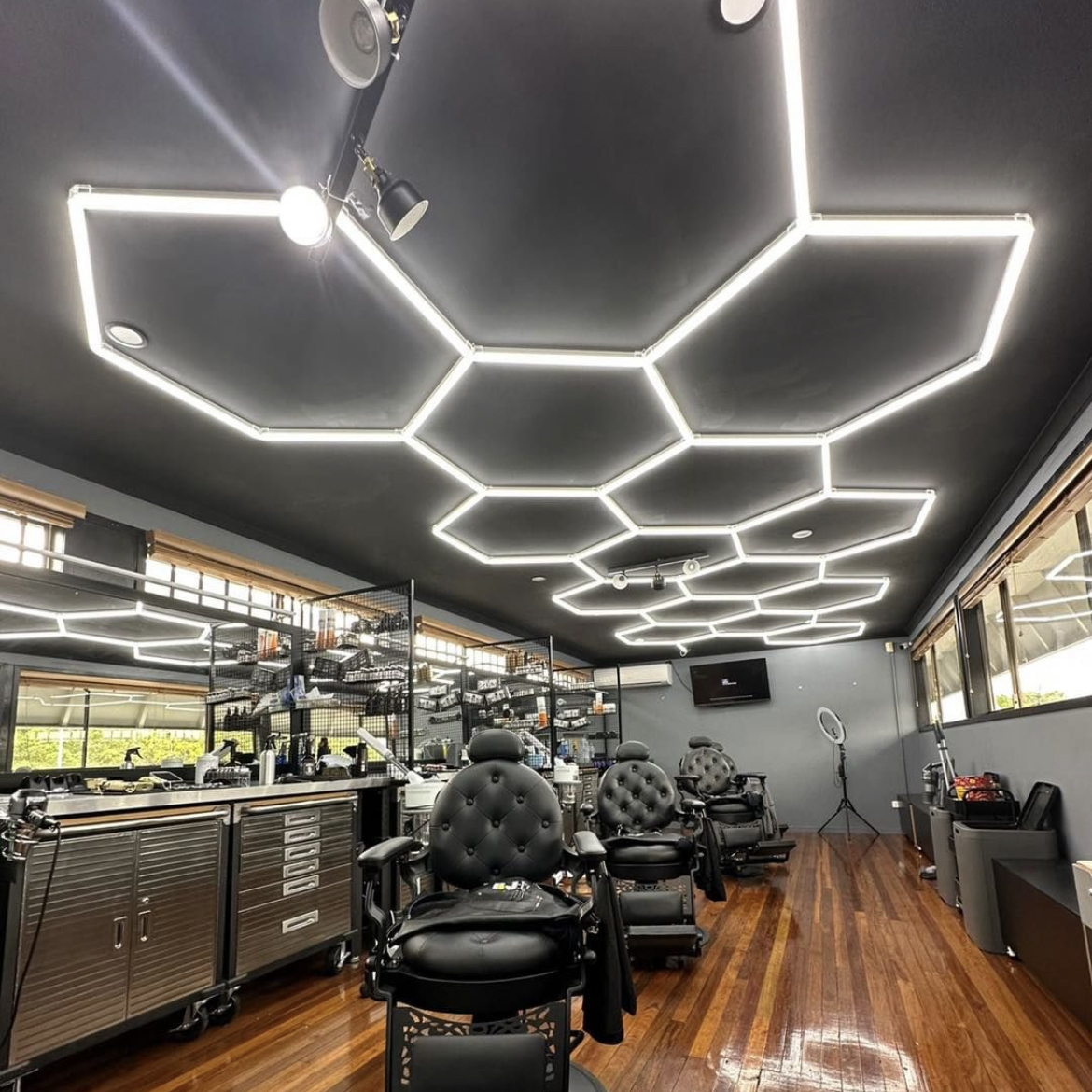 Hexagon Light Detailing Workshop Ceiling Led Lights for Garage Ceiling Working Lights