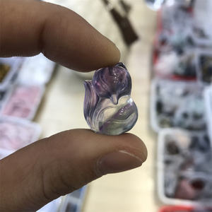 งานแกะสลักคริสตัลฟลูออไรต์สีรุ้งรูปจิ้งจอก<span class=keywords><strong>เก้า</strong></span><span class=keywords><strong>หาง</strong></span> สำหรับของที่ระลึก ขายส่ง - Product Image 5