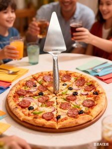 قطاعة بيتزا من الفولاذ المقاوم للصدأ من جونكين، عالية الجودة ومتينة وصديقة للبيئة، أداة يدوية متعددة الوظائف ومحمولة لتقطيع الجبن، آمنة للغسل في غسالة الأطباق - Product Image 3