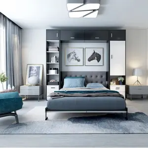 Muebles de dormitorio inteligentes mecanismo de cama Murphy plegable para ahorrar espacio diseño de cama de armario