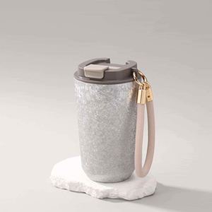 Simple 304 Stainless Steel Coffee Mug Portable Car <b>Thermos</b> Business Office Gift Dual-Drink Mug - Product Image 5