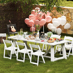 Chaises pliantes de jardin pour événements best-seller qualité supérieure bon marché en plastique blanc résine mariage extérieur événement wimbledon salle à manger pour événements - Product Image 2
