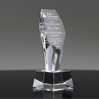 Trophées en cristal modernes à double pointe pour la reconnaissance d'entreprise |   Récompense personnalisable