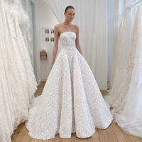 Robes de mariée coupe trapèze épaules dénudées, 2-en-1 avec manches longues détachables, en dentelle, grandes tailles, pour la mariée, vente en gros