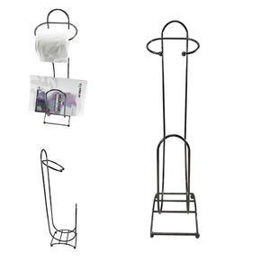 Metallo nero supporto per carta igienica porta giornali wirreware prezzo all'ingrosso carta igienica porta rotolo nero con portariviste - Product Image 1