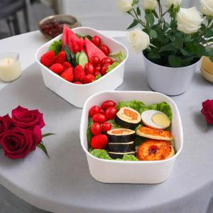 Bon marché Conteneur en papier kraft jetable de qualité alimentaire Salade Riz frit À emporter Boîte alimentaire rectangulaire Déjeuner en papier kraft - Product Image 5