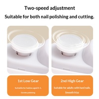 Coupe-ongles électrique, tondeuse et polisseuse tout-en-un ; Outil de soin des ongles entièrement automatique anti-pincement à plusieurs vitesses, recharge USB pour