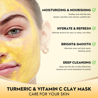 Masque d'argile pour le soin de la peau, masque facial au curcuma biologique, masque nettoyant hydratant, masque facial, beauté naturelle de la peau