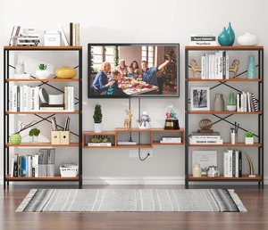 Fábrica al por mayor <span class=keywords><strong>de</strong></span> 5 niveles <span class=keywords><strong>de</strong></span> diseño moderno marco <span class=keywords><strong>de</strong></span> metal marrón estanterías 58 \ "H <span class=keywords><strong>escalera</strong></span> estanterías hogar Oficina muebles sala <span class=keywords><strong>de</strong></span> estar - Product Image 2