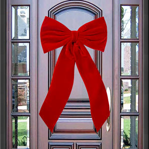 Cina all'ingrosso grandi fiocchi di velluto per la <span class=keywords><strong>porta</strong></span> di natale di velluto fiocchi corona decorazione - Product Image 1