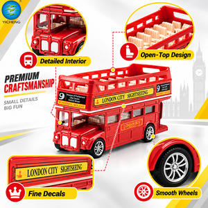 1:32 Vintage Diecast <strong>London</strong> Double Decker <strong>Bus</strong> <strong>Toy</strong> Open Top Pull Back Metal Sightseeing <strong>Bus</strong> Model Kids Collectible Gift <strong>Toy</strong> - Product Image 2